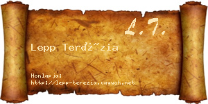 Lepp Terézia névjegykártya